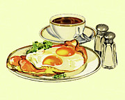 Breakfast Plate and Coffee Drawing by CSA Images Breakfast Plate and Coffee Drawing by CSA Images