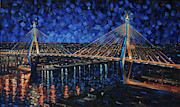 Bridge Over Chao Phraya Painting by Rob Buntin