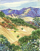 Briones from Mount Diablo Foothills Painting by Judith Kunzle
