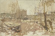 Building site on the De Clercqstraat. Painting by George Hendrik Breitner -1857-1923-