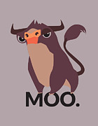 Bull Illustration - Moo Digital Art by Matthias Hauser