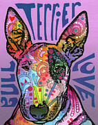 Bull Terrier Luv Mixed Media by Dean Russo