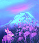 Bunny's Memory of Mount Rainier Painting by Yoonhee Ko