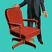 Businessman and Office Chair Drawing by CSA Images
