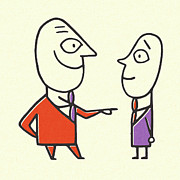 Businessman Pointing at a Colleague Drawing by CSA Images Businessman Pointing at a Colleague Drawing by CSA Images