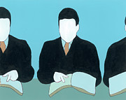 Businessman Reading Drawing by CSA Images Businessman Reading Drawing by CSA Images