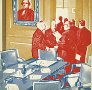 Businessmen in a Conference Room Drawing by CSA Images Businessmen in a Conference Room Drawing by CSA Images