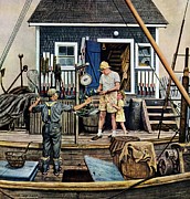 Buying Lobsters Drawing by Stevan Dohanos