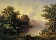 By The Lake Of Brienz Painting by Francois Diday