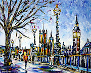 By The Thames Painting by Mirek Kuzniar By The Thames Painting by Mirek Kuzniar