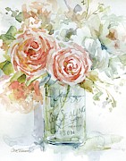 Cabbage Roses 2 Painting by Carol Robinson