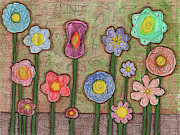 Caden's Folk Art Floral 2 Painting by Amy E Fraser