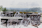 Cafe in Simi Valley California Digital Watercolor Photograph by Colleen Cornelius
