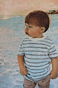 Camille's Grandson at the Beach Painting by T S Carson