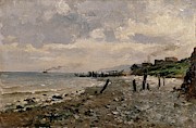 Carlos de Haes / 'Costa de Villerville', 1877-1884, Spanish School, Oil on canvas. Painting by Carlos de Haes -1829-1898- Carlos de Haes / 'Costa de Villerville', 1877-1884, Spanish School, Oil on canvas. Painting by Carlos de Haes -1829-1898-