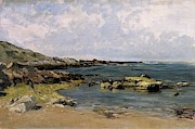 Carlos de Haes / 'Low Tide -Guethary-', ca. 1881, Spanish School, Canvas, 39 cm x 59,2 cm, P04051. Painting by Carlos de Haes -1829-1898-
