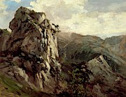 Carlos de Haes / 'Rocks -Puerto de Pajares-', ca. 1874, Spanish School. Painting by Carlos de Haes -1829-1898-