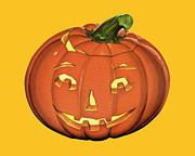 Carved Pumpkin Drawing by CSA Images Carved Pumpkin Drawing by CSA Images