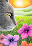 Cat 647 Painting by Lucie Dumas
