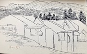 Charcoal Pencil Houses1.jpg Drawing by Suzanne Giuriati Cerny