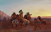 Charles Ferdinand Wimar -Siegburg, 1828-Saint Louis, 1862-. The Lost Trail -ca. 1856-. Oil on can... Painting by Charles Ferdinand Wimar -1828-1862-
