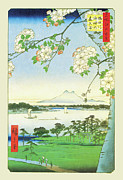 Cherry Blossoms Painting by Hiroshige
