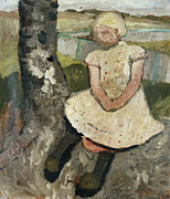 Child Sitting Under A Tree; Kind Sitzend Unter Einem Baum, C.1905 Painting by Paula Modersohn-becker