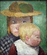 Children In The Sun, C,1903 Tempera On Cardboard Painting by Paula Modersohn-becker