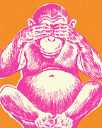 Chimpanzee Covering Its Eyes Drawing by CSA Images Chimpanzee Covering Its Eyes Drawing by CSA Images