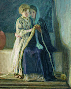 Christ and His Mother Studying the Scriptures, 1908 Painting by Henry Ossawa Tanner