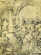 Christ In Front Of Pilate By Albrecht Durer Or Duerer Painting by Albrecht Durer Or Duerer