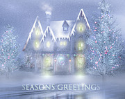 Christmas at Satis Manor - Greeting Digital Art by Mark Andrew Thomas