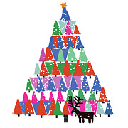 Christmas Tree Painting by Jenny Frean