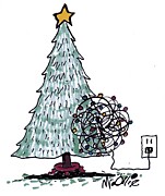 Christmas Tree With Wadded Up Lights Drawing by Tim Oliphant Christmas Tree With Wadded Up Lights Drawing by Tim Oliphant