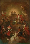 Christus Und Die Neun Engelchore Erwarten Maria Vor Seinem Painting by Joseph Winterhalder The Younger Christus Und Die Neun Engelchore Erwarten Maria Vor Seinem Painting by Joseph Winterhalder The Younger