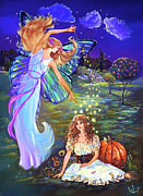 Cinderella And Fairy Godmother Painting by Judy Mastrangelo