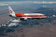 Classic Frontier Airlines Boeing 737-291/Adv Mixed Media by Erik Simonsen