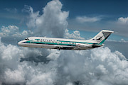 Classic Republic Airlines DC-9 in the Clouds Mixed Media by Erik Simonsen Classic Republic Airlines DC-9 in the Clouds Mixed Media by Erik Simonsen
