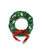 Coastal Crab Wreath Digital Art by Joe Barsin