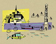 Coastal Landscape Drawing by CSA Images Coastal Landscape Drawing by CSA Images