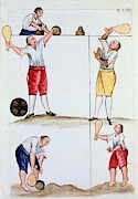 Codex Trujillo Del Peru - Book II E 137 - West Indians Playing The Ball - Watercolor - 18th Century. Painting by Baltasar Jaime Martinez Companon -1737-1797- Codex Trujillo Del Peru - Book II E 137 - West Indians Playing The Ball - Watercolor - 18th Century. Painting by Baltasar Jaime Martinez Companon -1737-1797-