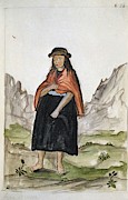 Codex Trujillo Del Peru - Book II E 21 - India Of Sierra - Watercolor - 18th Century. Painting by Baltasar Jaime Martinez Companon -1737-1797-