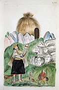 Codex Trujillo Del Peru - Book II E 82 - West Indian Shepherd - Watercolor - 18th Century. Painting by Baltasar Jaime Martinez Companon -1737-1797-