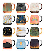Coffee Cup Collection 2 Digital Art by Elisabeth Fredriksson