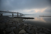 Coleman Bridge Daybreak Photograph by Rachel Morrison