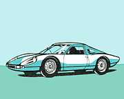 Color Sports Car Drawing by CSA Images