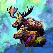 Colorful Moose Painting by Anthony Mwangi Colorful Moose Painting by Anthony Mwangi