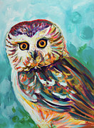 Colorful Owl Painting by Andy Beauchamp
