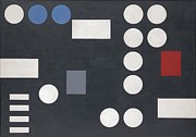 Composition With Rectangles And Circles On Black Ground Painting by Sophie Taeuber-arp