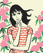 Contemplative Woman Drawing by CSA Images